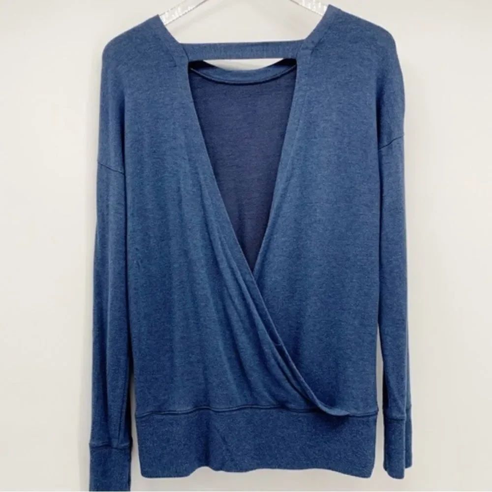Athleta Blue Wrap Top